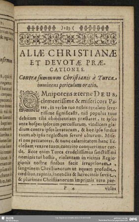 Aliae Christianae Et Devotae Praecationes