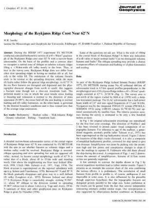 Morphology of the Reykjanes ridge crest near 62° N