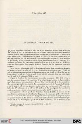 Chapitre III: Le premier temple de Bel
