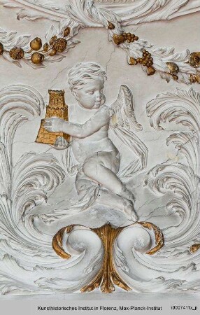 Putti : Putti als Allegorien der Elemente : Putto mit Turm als Allegorie der Erde