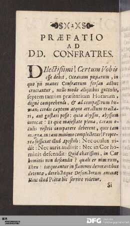 Præfatio Ad DD. Confratres.