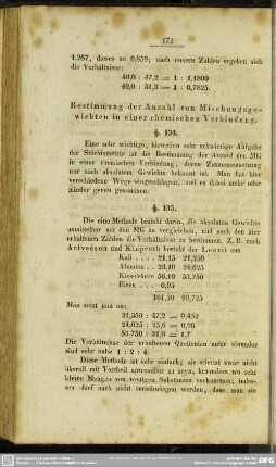 Bestimmung der Anzahl von Mischungsgewichten in einer chemischen Verbindung