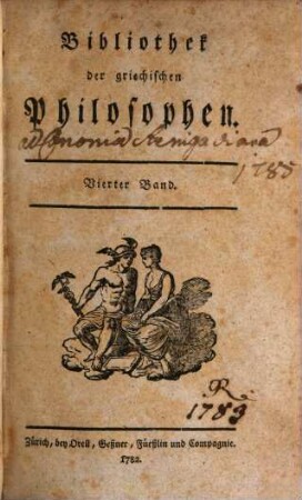 Bibliothek der griechischen Philosophen, Vierter Band