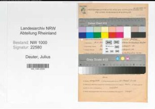 Entnazifizierung Julius Deuter, geb. 29.07.1900 (Arbeiter)