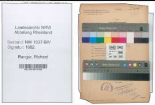 Entnazifizierung Richard Ranger , geb. 13.12.1903 ()