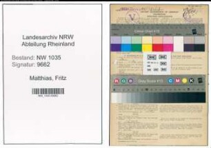 Entnazifizierung Fritz Matthias , geb. 18.09.1900 (Kaufmaennischer Angestellter)