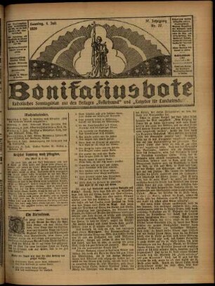 Erste Ausgabe vom Sonntag, den 04. Juli 1920.