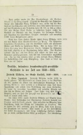 Friedrich Wilhelm, der Große Kurfürst, 1640 - 1688