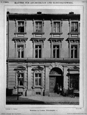 Tafel 76: Wohnhaus in Potsdam, Wilhelmsplatz 11