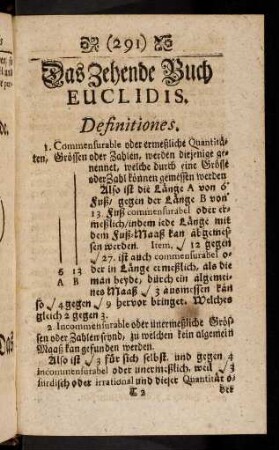 291-428, Das Zehnte Buch Euclidis.