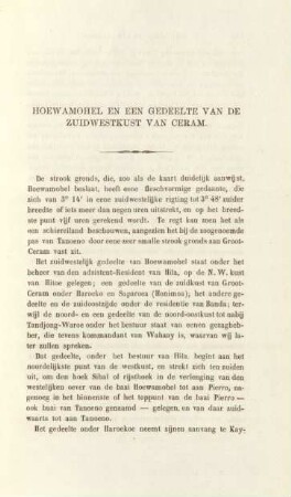 Hoewamohel en een gedeelte van de zuidwestkust van Ceram