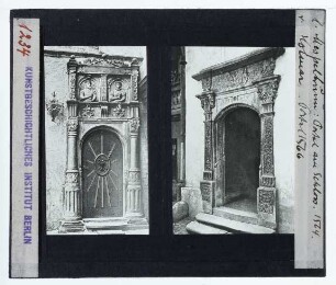Schloss Mespelbrunn, Portal / Colmar, Haus Rue Berthe-Molly, 15, Portal