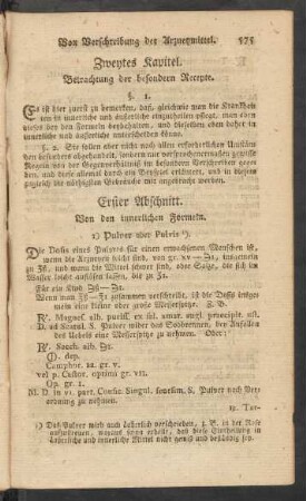 Zweytes Kapitel. Betrachtung der besondern Recepte