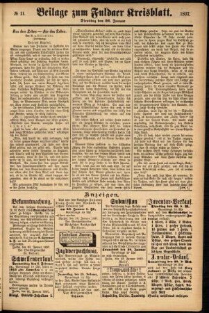 Zweite Ausgabe vom Dienstag, den 26. Januar 1897.