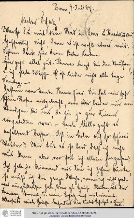 Postkarte vom 09.07.1907
