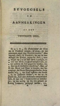 Byvoegsels En Aanmerkingen Voor Het ... Deel Der Vaderlandsche Historie Van Jan Wagenaar, 20
