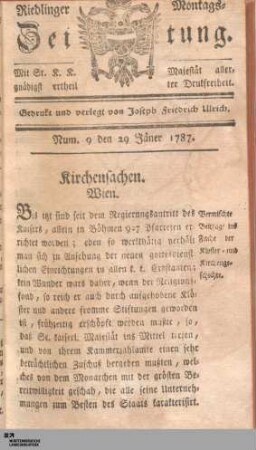 Riedlinger Montags-Zeitung