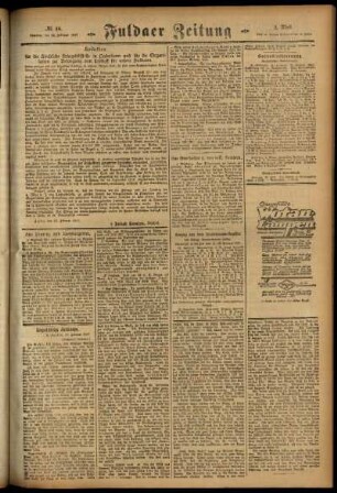 Zweite Ausgabe vom Samstag, den 24. Februar 1917.