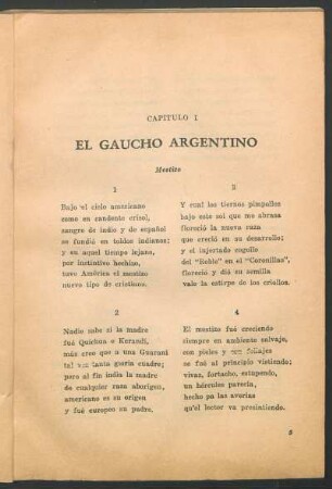 Capítulo I - El gaucho argentino : Mestizo