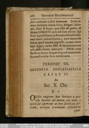 Caput IV. De Sec. X. Chr.