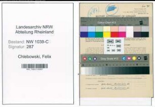 Entnazifizierung Felix Chlebowski , geb. 19.04.1914 (Angestellter)