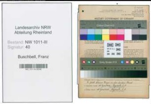 Entnazifizierung Franz Buschbell , geb. 18.10.1901 (Dreher)