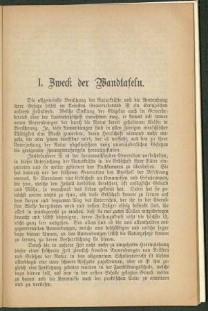 I. Zweck der Wandtafeln
