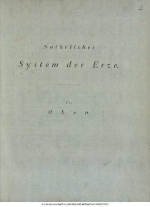 Grundzeichnung des natürlichen Systems der Erze