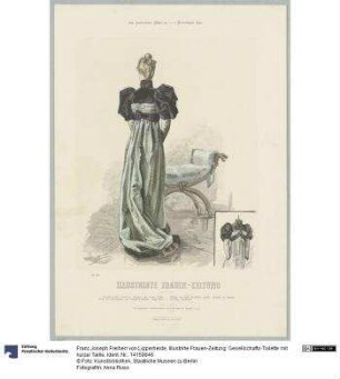 Illustrirte Frauen-Zeitung: Gesellschafts-Toilette mit kurzer Taille