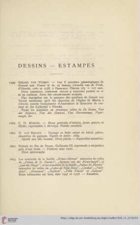 Dessins - Estampes (No. 1599 - 1614)