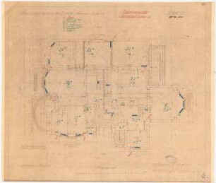 Familienhaus für Dr. Bondy an der Rehwiese, Berlin-Nikolassee: Grundriss OG, 1:50