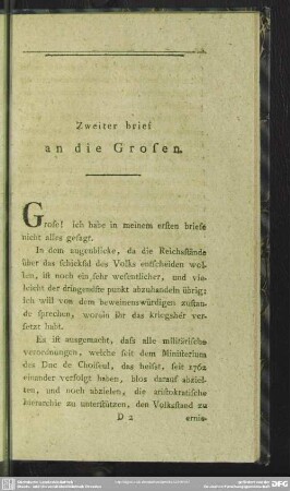 Zweiter brief an die Grosen