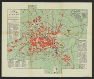 Plan von Zittau , 1: 10 000, Lithographie, 1896 : Plan von Zittau / nach Plänen des Stadtbauamtes. Bearb. von R. Müller.. - 1896/97. - 1:10 000. - Zittau : Lith. Anst. C. Martin, 1896. - 1 Kt. : Lithogr. ; 38 x 28 cm