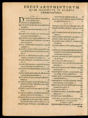 Index Argumentorum, quae habentur in Libro Singulari de Pignorationibus.