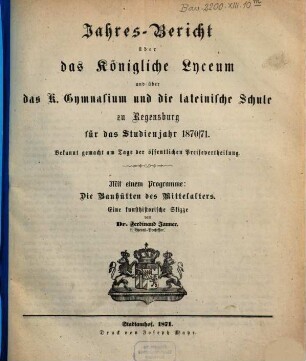 Jahres-Bericht. 1870/71