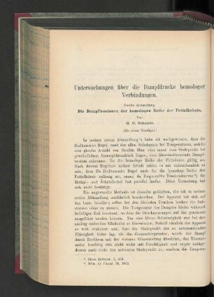Untersuchungen über die Dampfdrucke homologer Verbindungen.