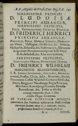 Serenissimæ Principi D. Ludoisæ Principi Aurangiæ [...]