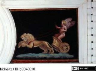 Szenen aus der römischen Geschichte und Mythologie, Putto auf einem von Löwen gezogenen Wagen