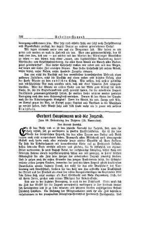 Gerhart Hauptmann und die Jugend