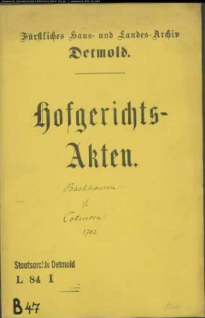 Barkhausen, Hermann Konrad, Konrektor gegen Kotensens Witwe Agnes Anna Steinmeyer