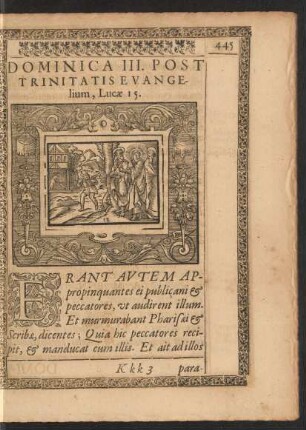 Dominica III. Post Trinitatis Evangelium, Lucae 15.