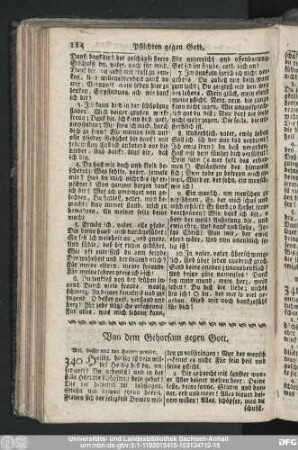 Von dem Gehorsam gegen Gott.