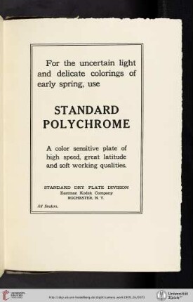 Standard Dry Plate Division, Eastman Kodak Company [Standard Polychrome Plate]