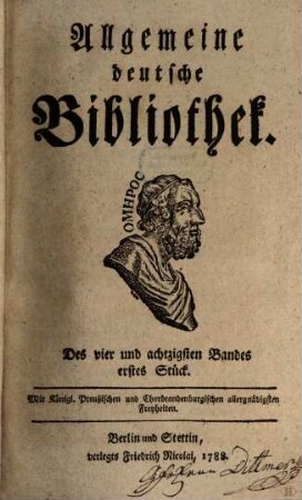 Allgemeine deutsche Bibliothek. 84. 1788/89
