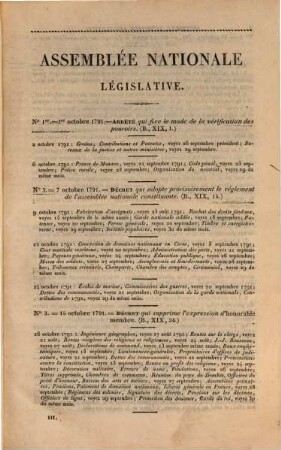 Bulletin annoté des lois, décrets et ordonnances : depuis le mois de juin 1789 jusqu'au mois d'aout 1830 ; 16 volumes in 8, 3