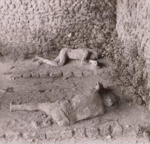 Pompeji : Pompeji, Gipsausgüsse von Leichen nahe dem Nocerator