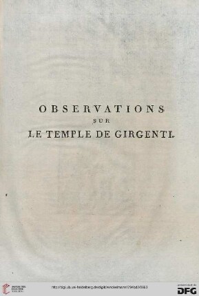 Observations sur le temple de Girgenti