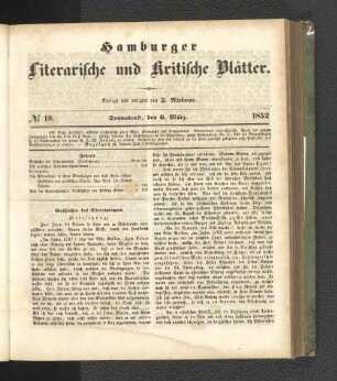 No. 19. 6. März 1852