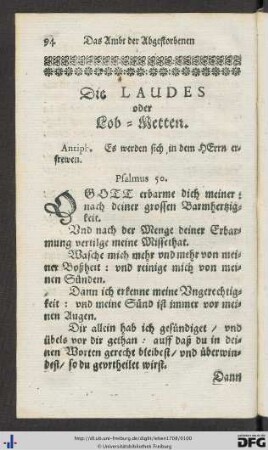 Die Laudes oder Lob-Metten.