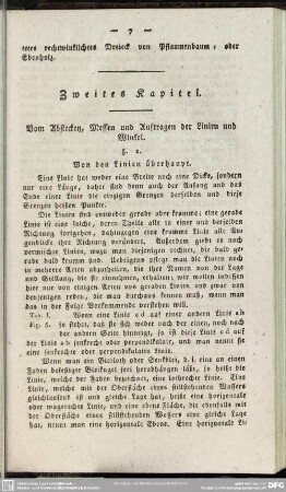 Zweites Kapitel. Vom Abstecken, Messen und Auftragen der Linien und Winkel